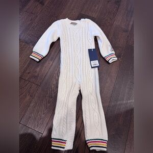 Cream Cable Knit One-Piece with Hudson’s Bay Trim